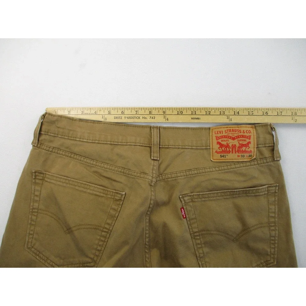 Levi's 541 Athletic Taper Pants Mens 33x30 Brown Khaki Utility Workwear Stretch